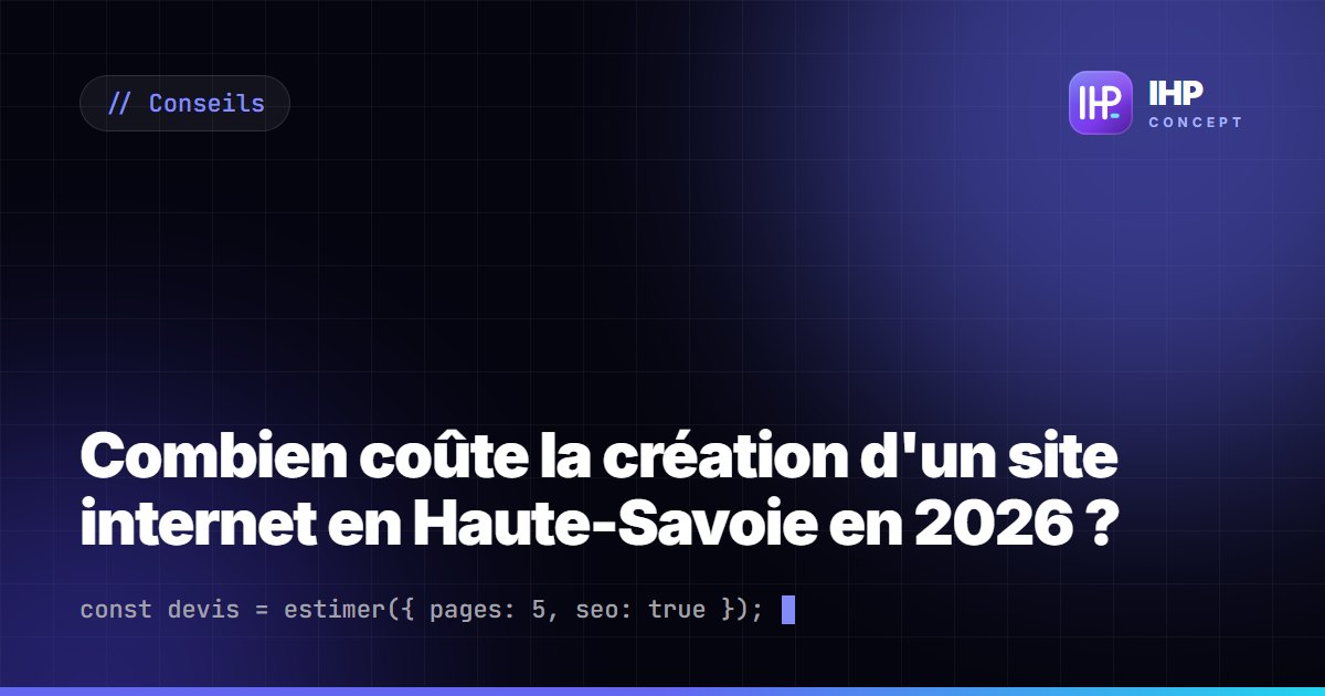 Combien coûte la création d'un site internet en Haute-Savoie en 2026 ?